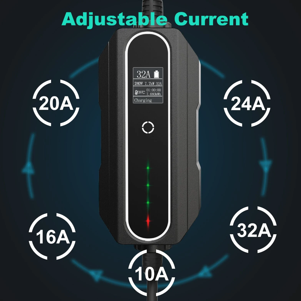 Portable Electric Car Charger 7kW Type 1/ 2